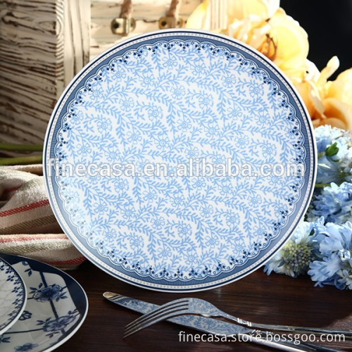 8 Inches Elegant Ceramic Pie Plate set of Blue Dream